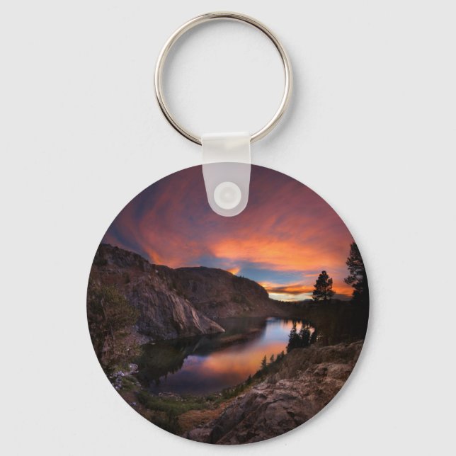 Ruby Lake Sunset - John Muir Trail - Sierra Nevada Key Ring (Front)