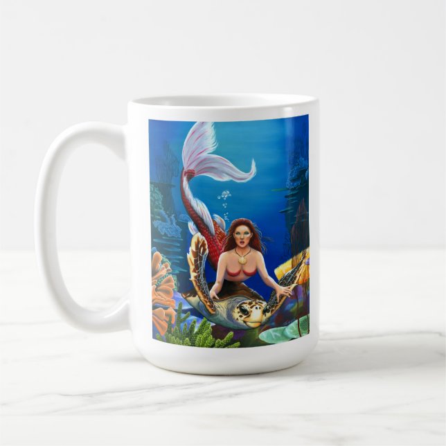 Ruby Mermaid Coffee Mug (Left)