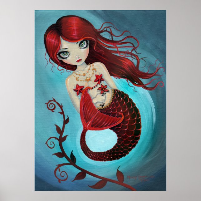 Ruby Mermaid Poster Print (Front)