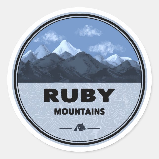 Ruby Mountains Nevada Camping Classic Round Sticker (Front)