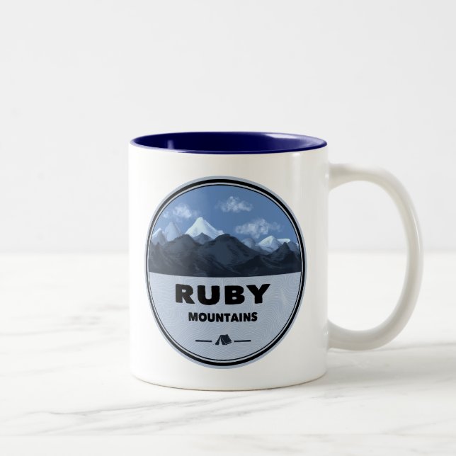 Ruby Mountains Nevada Camping Two-Tone Coffee Mug (Right)