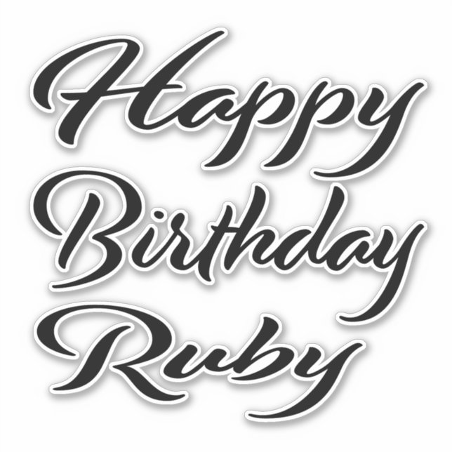 Ruby name first name black Sticker birthday (Front)