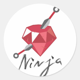 Ruby Ninja Gemstone Geek Classic Round Sticker