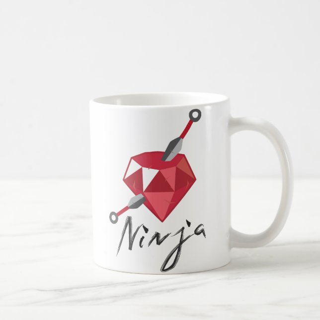 Ruby Ninja Gemstone Geek Coffee Mug (Right)