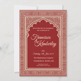 Ruby Ornate Wedding Invitation