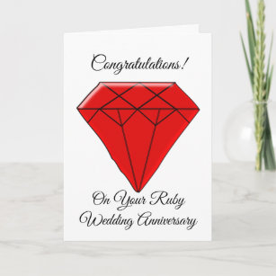 Ruby Personalised 40th Wedding Anniversary Card