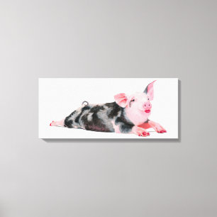 Ruby, Pig with Lipstick print on canvas