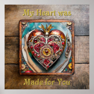 Ruby Pomegranate Heart Steampunk Series Poster