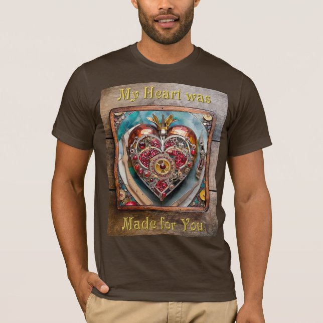 Ruby Pomegranate Heart Steampunk Series T-Shirt (Front)