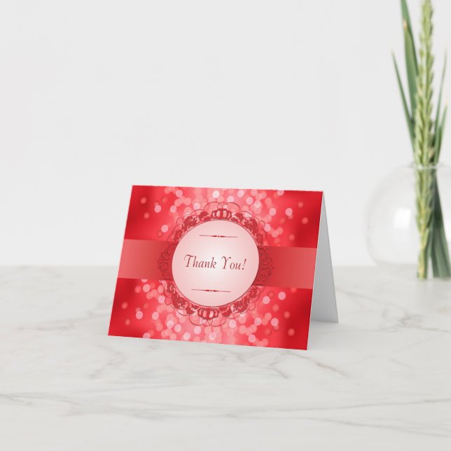 Ruby Red 40th Anniversary Thank You Card (Front)