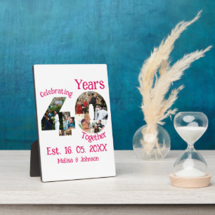 Ruby Red 40th Wedding Anniversary 11 Photo Collage Plaque