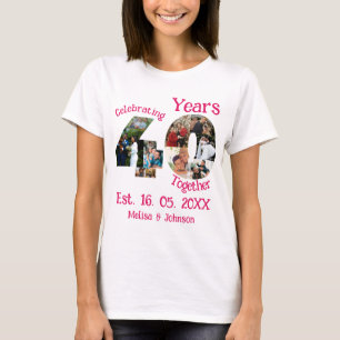 Ruby Red 40th Wedding Anniversary 11 Photo Collage T-Shirt