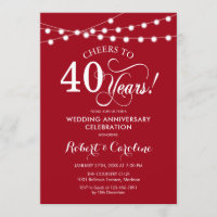 Ruby Red 40th Wedding Anniversary