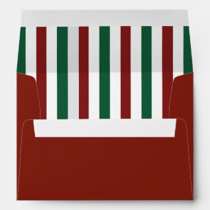 Ruby Red and Green Striped Envelopes with Address