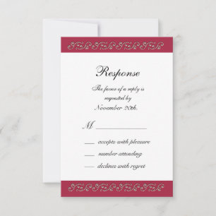 Ruby Red and Pearls RSVP Card