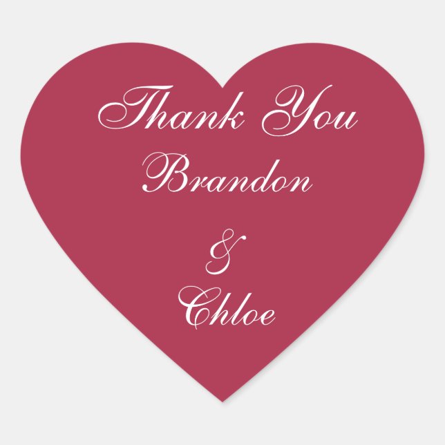 Ruby Red and Pearls Thank You Sticker (Front)