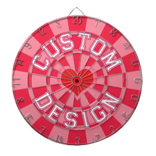 Ruby Red and Pink Colour, Red Heart with White Tex Dartboard