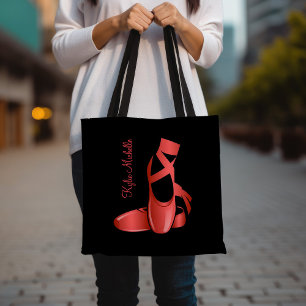 Ruby Red Ballet Slippers w Name Dance Tote Bag
