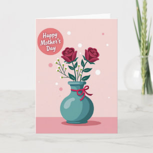 Ruby Red Blossom Mothers Card