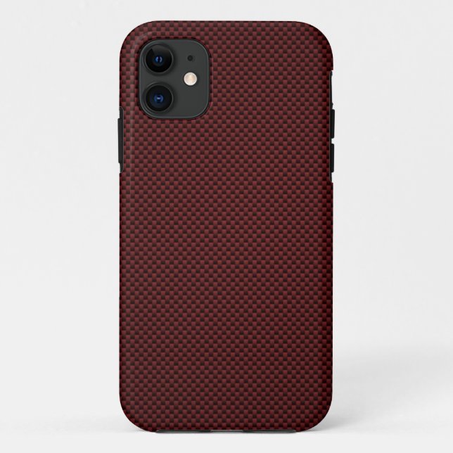 Ruby Red Carbon Fibre Style Print Decor Case-Mate iPhone Case (Back)