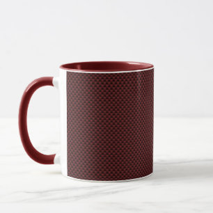 Ruby Red Carbon Fibre Style Print Decor Mug