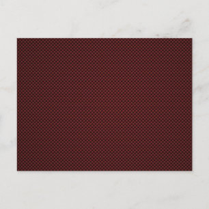 Ruby Red Carbon Fibre Style Print Decor Postcard