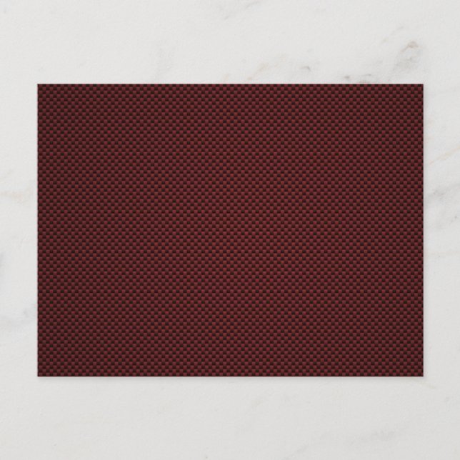 Ruby Red Carbon Fibre Style Print Decor Postcard (Front)