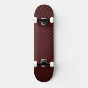 Ruby Red Carbon Fibre Style Print Decor Skateboard