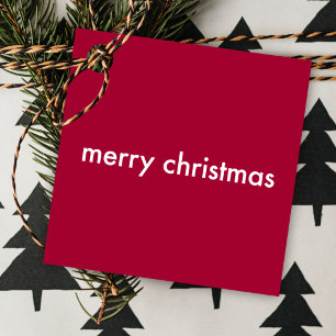 Ruby Red Christmas Burgundy Modern Minimalist Favour Tags