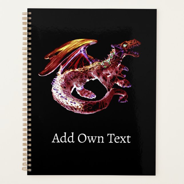 Ruby Red Dragon Fantasy Art Planner Mythical Art (Front)