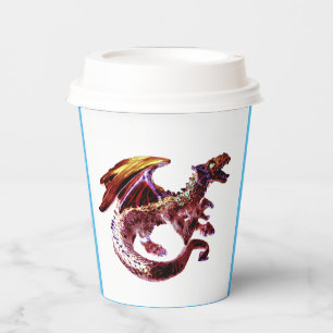 Ruby Red Dragon Fantasy Creature Party Table Paper Cups