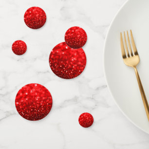 Ruby-Red faux glitter print Confetti