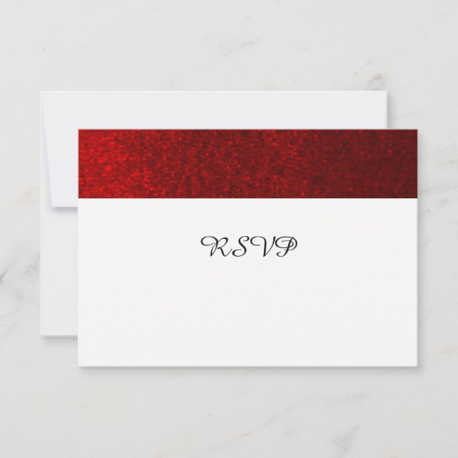 Ruby Red Faux Glitter RSVP Card (Front)