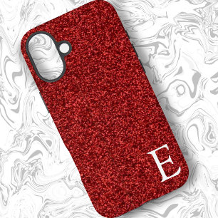 Ruby Red Girly Printed Glitter Stylish and Cute  iPhone 16 Plus Case