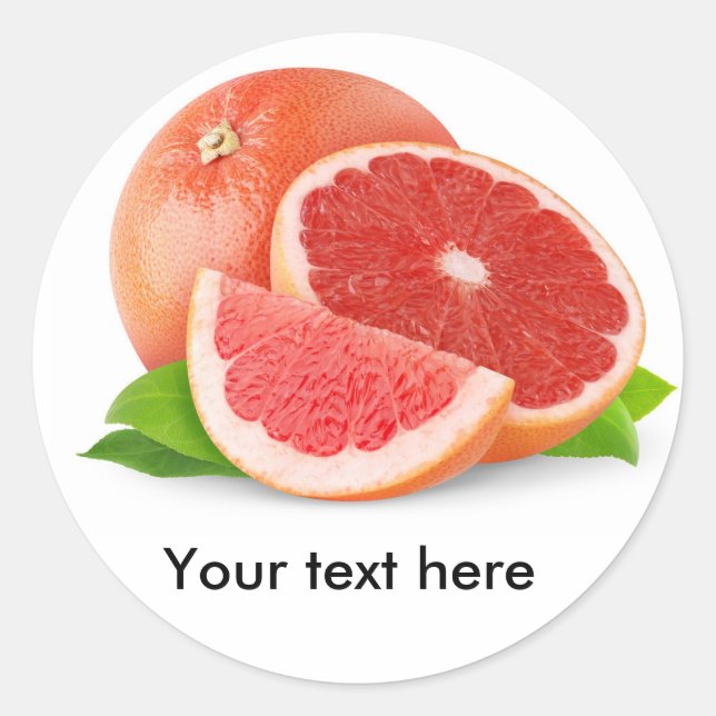 Ruby red grapefruit classic round sticker (Front)