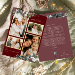 Ruby Red Greenery Vintage Four Photo Collage Foil Holiday Card<br><div class="desc">Welcome to our enchanting Ruby Red Greenery Vintage Four Photo Collage Foil Holiday Card design, where vintage charm meets modern elegance. This design features intricate watercolor greenery and subtly elegant calligraphy with simple typography, capturing the essence of traditional cosiness and rustic cottage core. With a touch of retro flair and...</div>