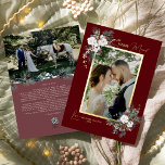 Ruby Red Greenery Vintage Merry Married Portrait Foil Holiday Card<br><div class="desc">Welcome to our enchanting Ruby Red Greenery Vintage Merry Married Portrait Foil Holiday Card design, where vintage charm meets modern elegance. This design features intricate watercolor greenery and subtly elegant calligraphy with simple typography, capturing the essence of traditional cosiness and rustic cottage core. With a touch of retro flair and...</div>