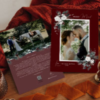 Ruby Red Greenery Vintage Merry Married Portrait