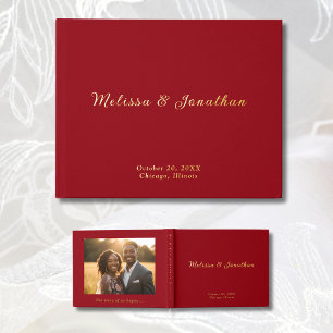 Ruby Red Guest Book Photo Foil Guestbook Jewel