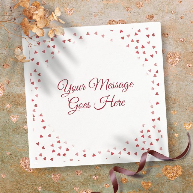 Ruby Red Hearts Wedding Confetti Napkin (Ruby Red Hearts Wedding Confetti Napkins)
