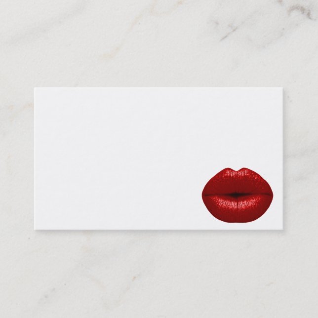 RUBY RED LIPSTICK MAKEUP BEAUTY FASHION SALON LIPS BUSINESS CARD (Front)