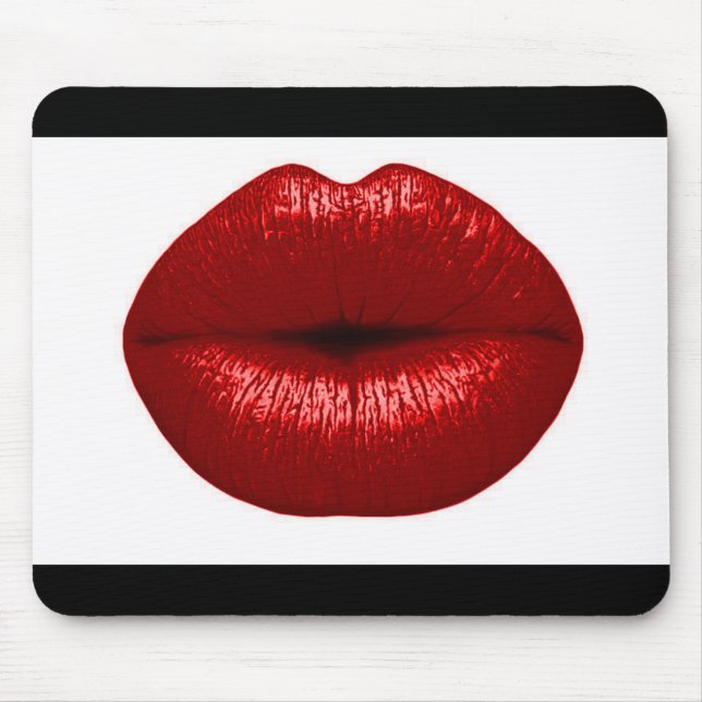 RUBY RED LIPSTICK MAKEUP BEAUTY FASHION SALON LIPS MOUSE MAT (Front)