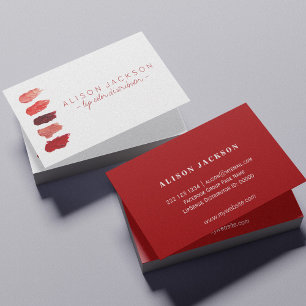 Ruby red lipstick swatches lip colour distributor business card