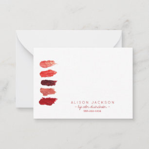 Ruby red lipstick swatches lip colour distributor card