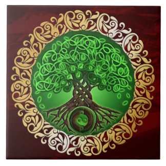 Ruby Red Mediaeval Witchcraft Ritual Alter Tile