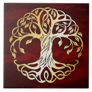 Ruby Red Mediaeval Witchcraft Ritual Alter Tile