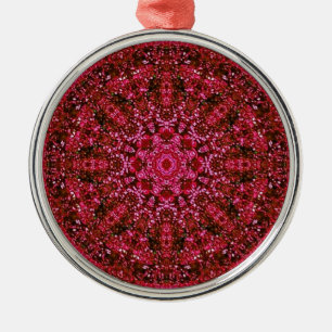 Ruby Red Metallic Metal Tree Decoration