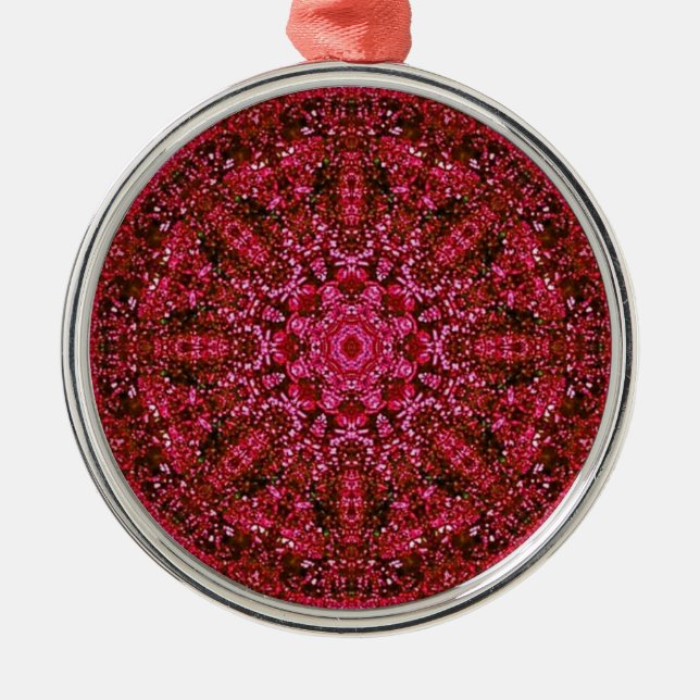 Ruby Red Metallic Metal Tree Decoration (Front)