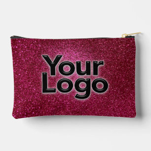 Ruby Red Metallic Sparkly Glitter Luxury Business Accessory Pouch