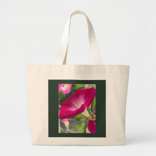 Ruby Red Morning Glory Large Tote Bag